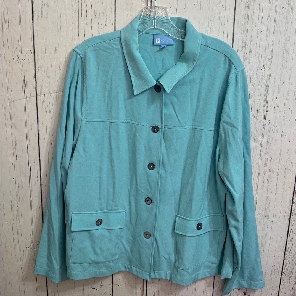 Vintage Koret Teal Button-Up Jacket XL